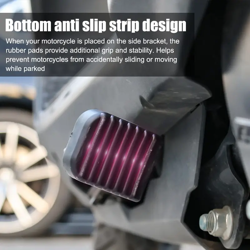 Black Rubber Motorcycle Stand Pad Motorcycle Side Stand Kickstand Foot Extension Support Foot Pad Base Motorcycle Accessory