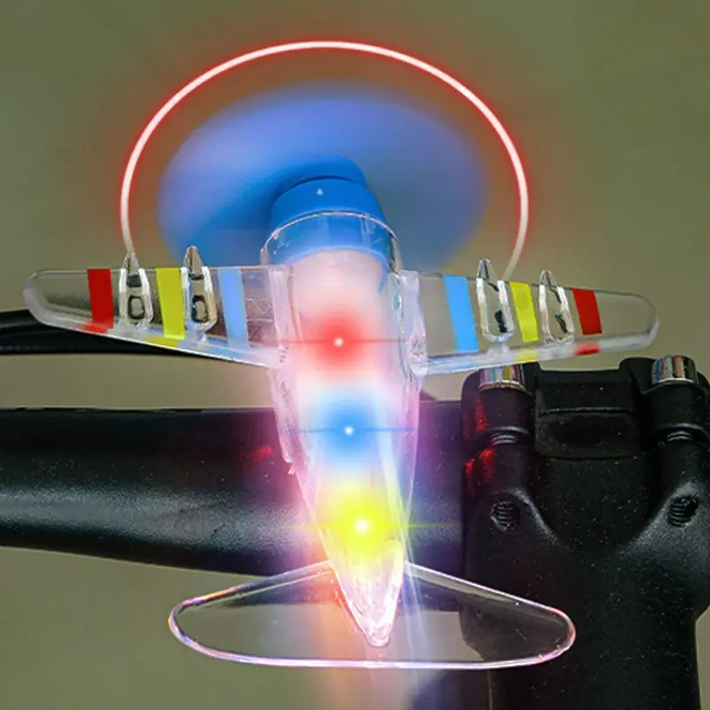 Wind Power LED Light Motorcycle Safe Riding Airplane Ornament for Motorcycles Handbar Car Rearview Mirror Decoration Accessories