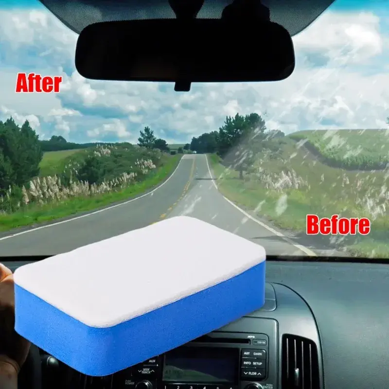Car Oil Film Cleaning Sponge Wiper Polishing Sponges Brush Car Windshield Glass Wool Felt Brush Oil Removal Tools Accessories