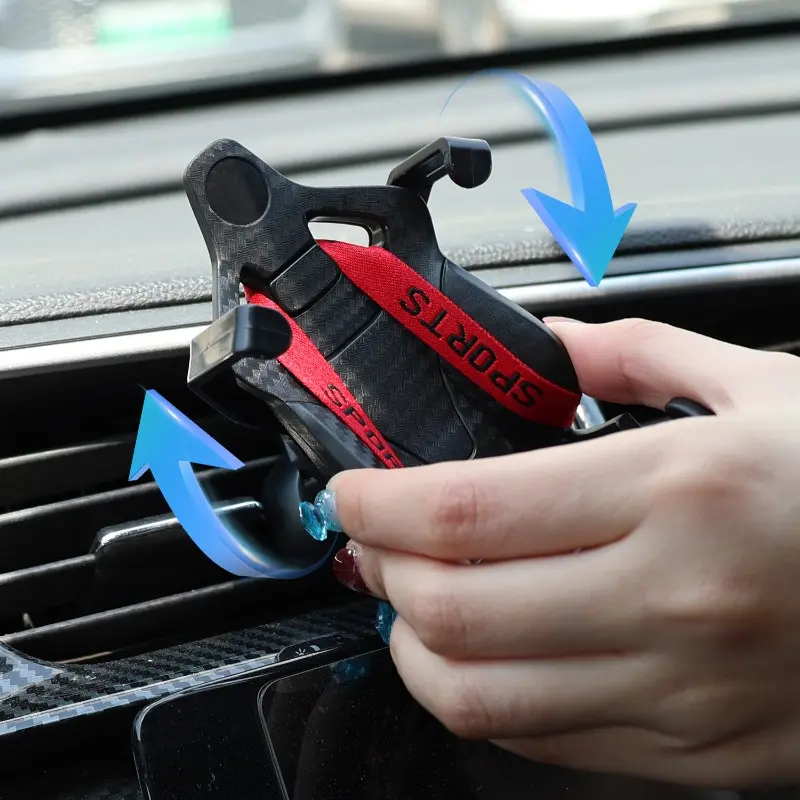 For Recaro Racing Design Seat Phone Holder Universal Air Vent Stable Shock Resistant Car Navigation Holder Decoration