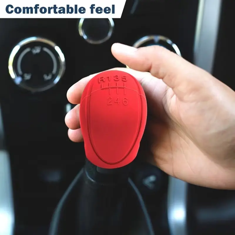 Silicone Car Shift Knob Cover 6 Gears Anti-Slip Design Silicone Shift Knob Collars Auto Shifter Knob Protector for Car Interior