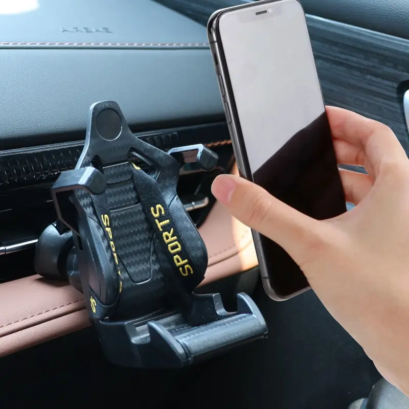 For Recaro Racing Design Seat Phone Holder Universal Air Vent Stable Shock Resistant Car Navigation Holder Decoration