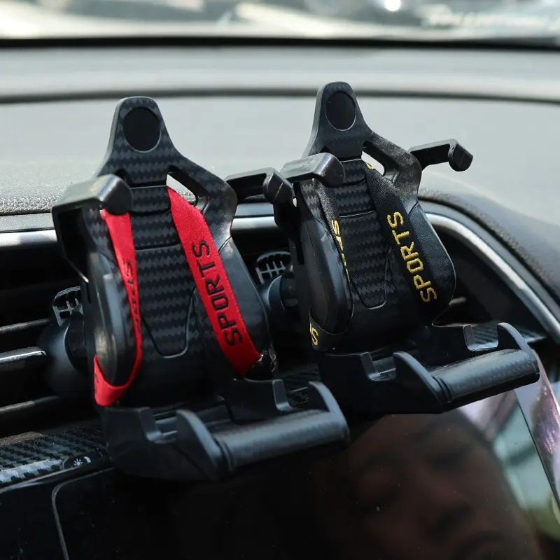 For Recaro Racing Design Seat Phone Holder Universal Air Vent Stable Shock Resistant Car Navigation Holder Decoration