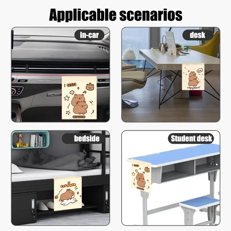 90-30pcs Cartoon Capybara Car Disposable Garbage Bag Portable Universal Auto Door Seat Household Thickened Desktop Trash Can