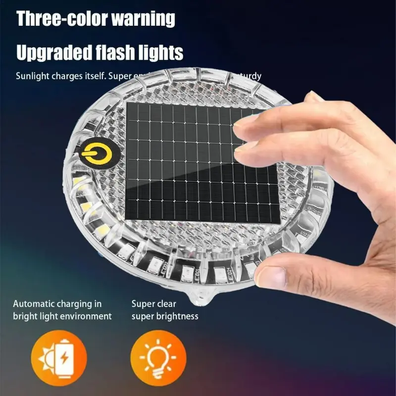 Solar Flashing Warning Lights LED Strobe Light Adjustable Automotive Parking Lamp Rear Safety Lights 2025 New