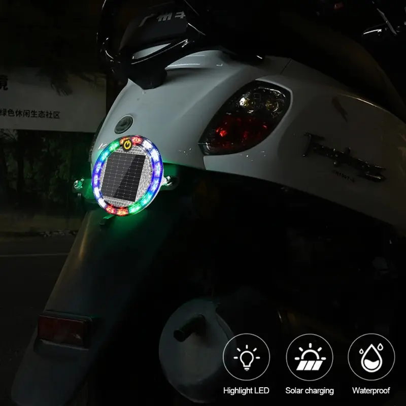 Solar Flashing Warning Lights LED Strobe Light Adjustable Automotive Parking Lamp Rear Safety Lights 2025 New
