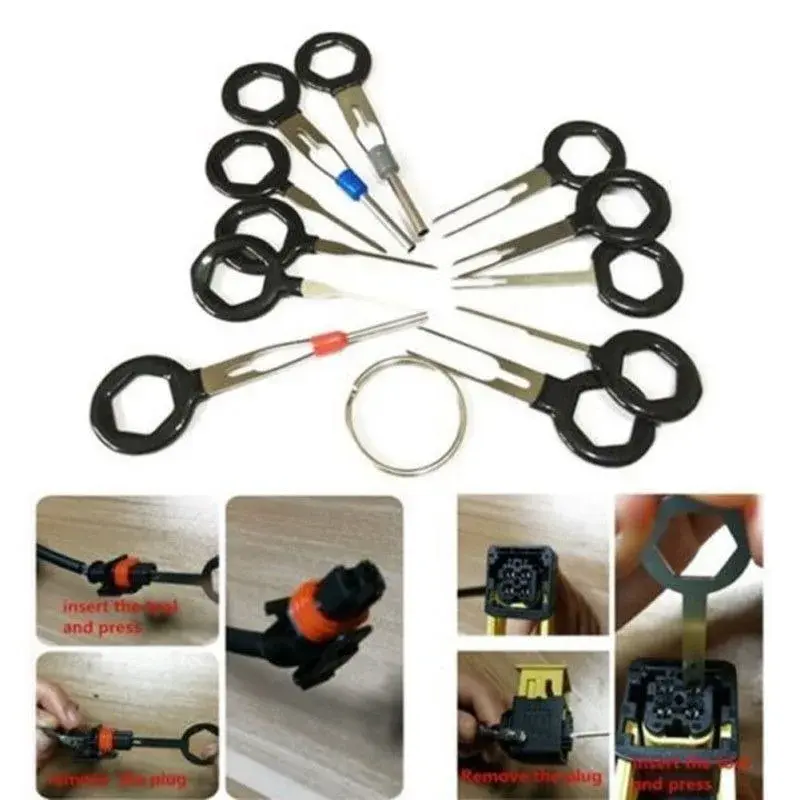 26/18/11Pcs Car Terminal Removal Repair Tools Electrical Wiring Crimp Connector Pin Extractor Kit Keys Automotive Plug Pullers