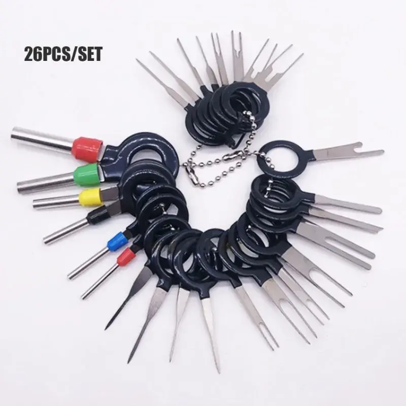26/18/11Pcs Car Terminal Removal Repair Tools Electrical Wiring Crimp Connector Pin Extractor Kit Keys Automotive Plug Pullers