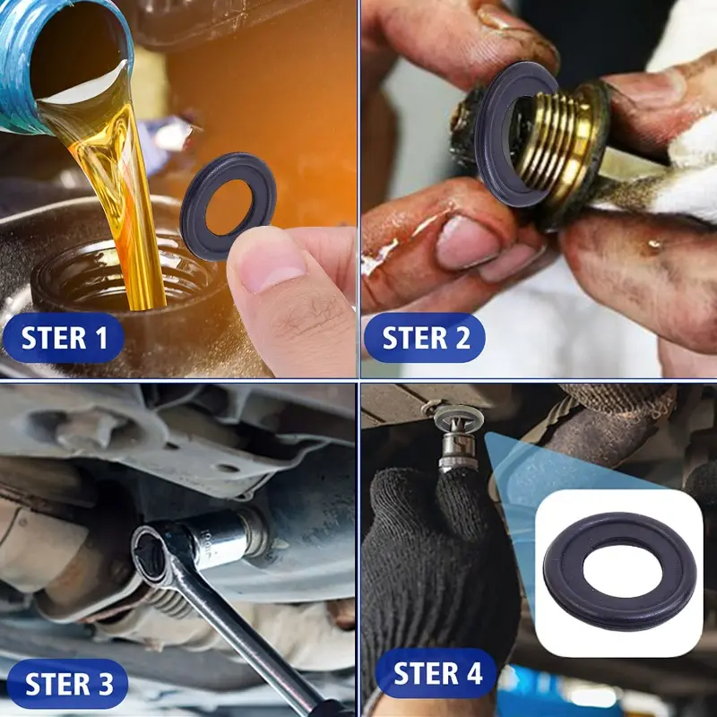 Car Oil Pan Drain Screw Gasket Rubber M12/M14 Oil Drain Plug Gasket Auto Replaceable Accessories for Buick Chevrolet Ford Mazda