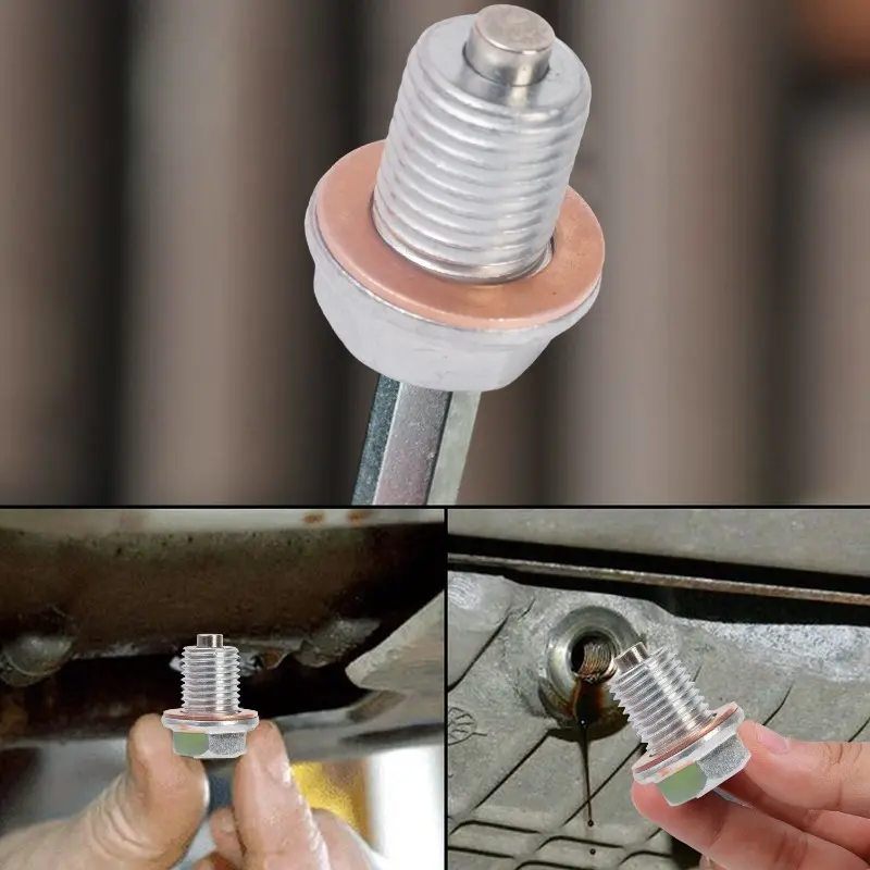 Magnetic Oil Drain Plug M14x1.5 Neodymium Magnet Stainless Steel Bolt for Honda Hyundai Volkswagen Kia Heavy Duty Oil Plug