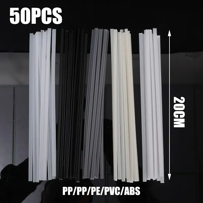 Plastic Welding Rods Set 20cm PP/PE/PVC/ABS Polypropylene Welding Sticks Car Bumper Repair Tools for Plastic Welder 50Pcs
