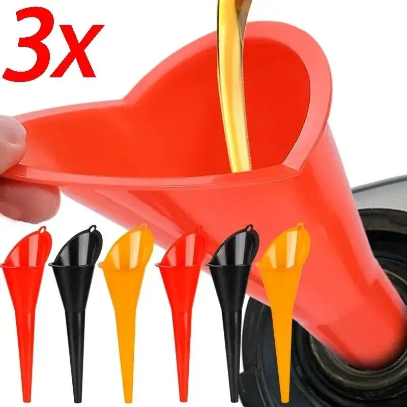 Car Long Stem Oil Fuel Filling Tools Motorcycle Refueling Tools Car Accessories Anti-splash Plastic Oil Funnel Filling Equipment
