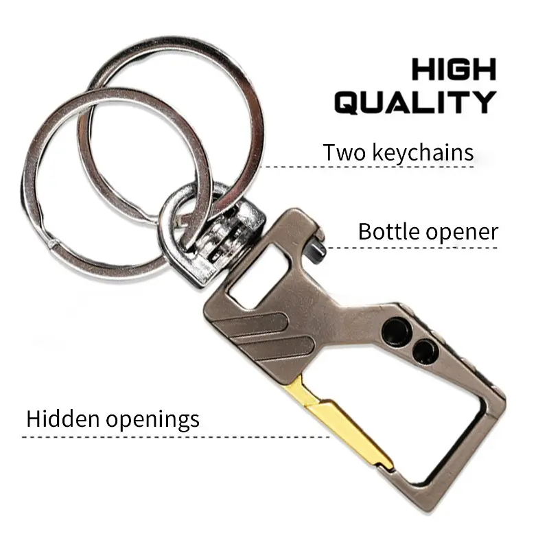 Heavy Duty Keychain Bottle Opener Carabiner Metal Car Key Chains for Men and Women Beer Opening Keyholders Key Ring