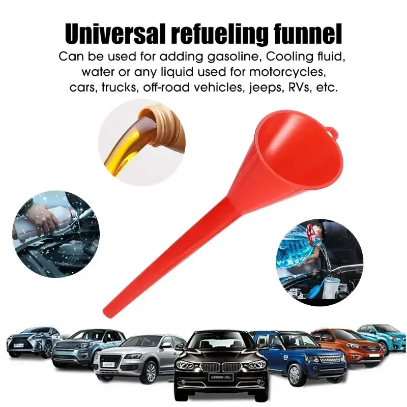 Car Long Stem Oil Fuel Filling Tools Motorcycle Refueling Tools Car Accessories Anti-splash Plastic Oil Funnel Filling Equipment