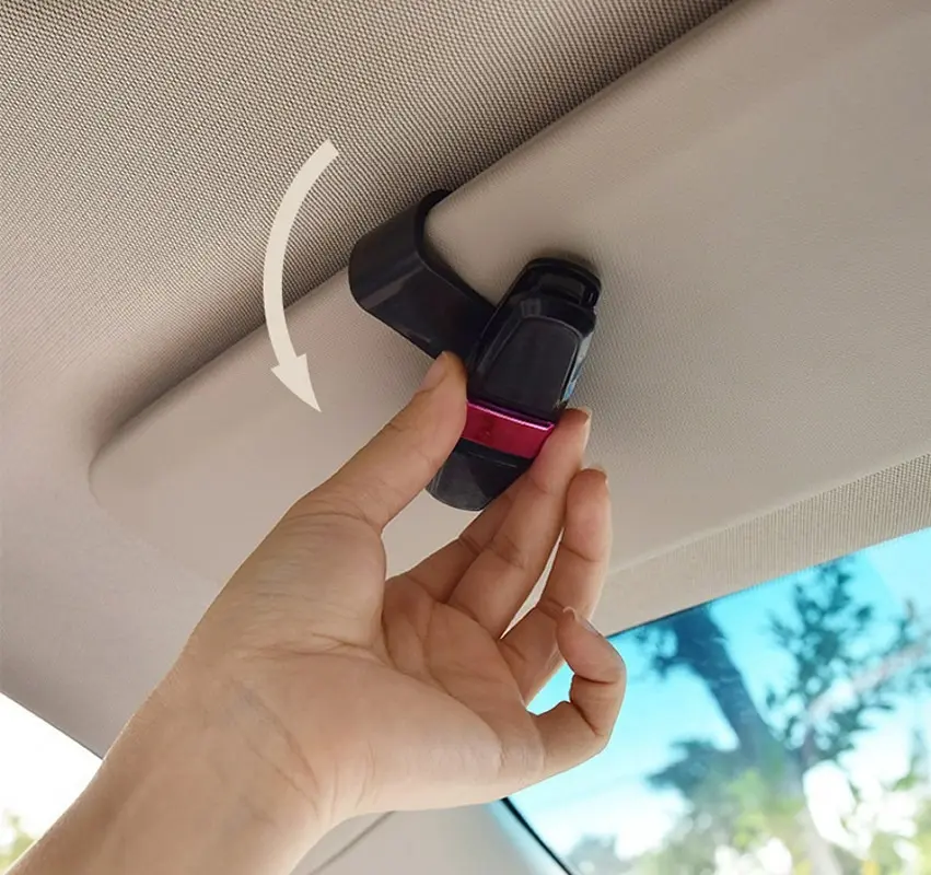 2PCS Car Glasses Holder Sun Visor Mount Sunglasses Clip Holder Rhinestone Bracket Portable Sunglasses Crystal Clip Decoration