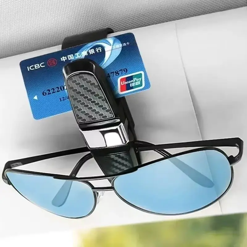 2PCS Car Glasses Holder Sun Visor Mount Sunglasses Clip Holder Rhinestone Bracket Portable Sunglasses Crystal Clip Decoration