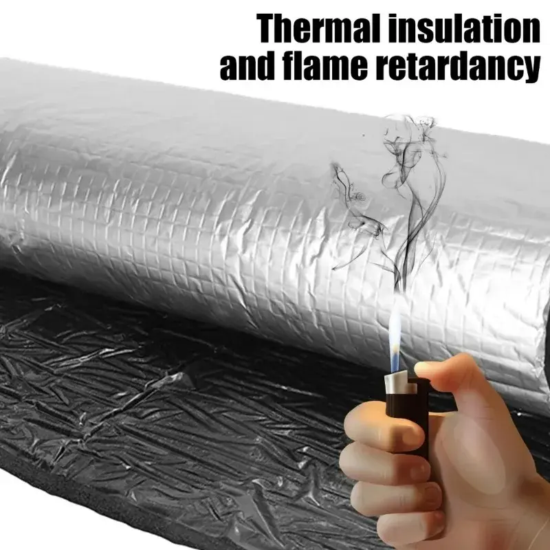 5/10mm Car Sound Deadening Mat Aluminum Foil Insulation Self-Adhesive Heat Shield for Door Trunk Hood Liner Pad Silent Door Wall