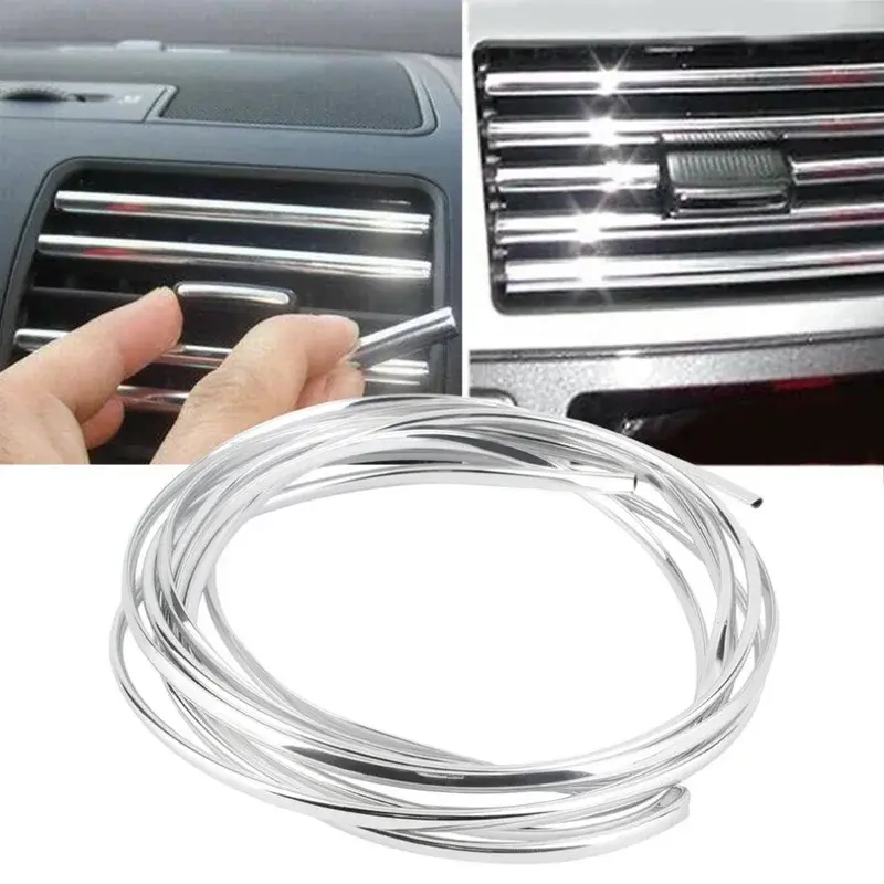 3/6M Car Door Chrome Moulding Trim Strip Edge Scratch Guard Protector Cover Strip Roll Chrome Styling Moulding Trim Strip