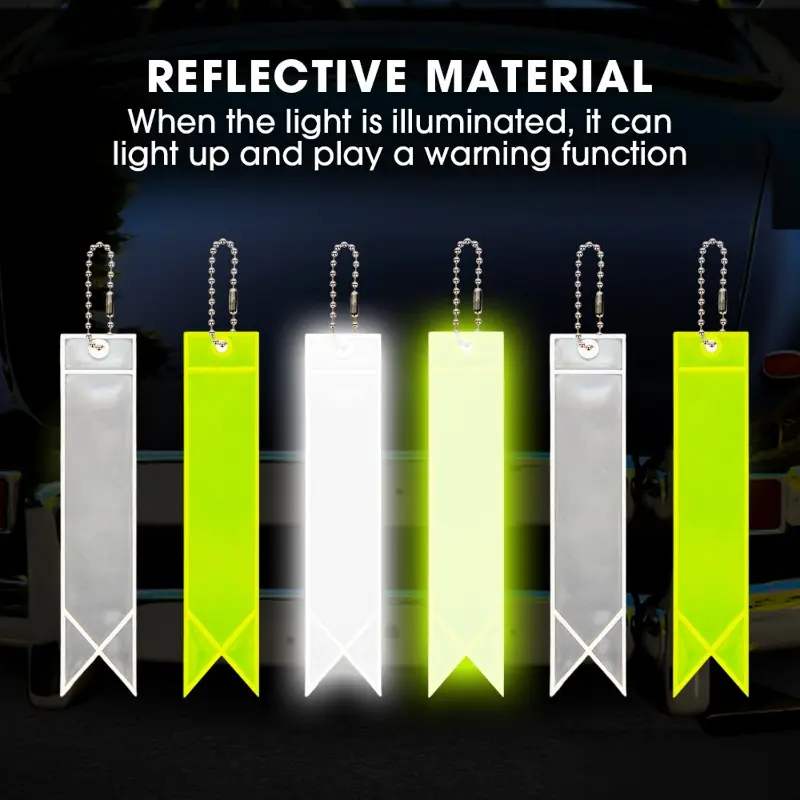 Reflector with Chains Reflective Keychain PVC Reflective Pendant Kids Reflector Pendant for School Bag Cycling Backpack