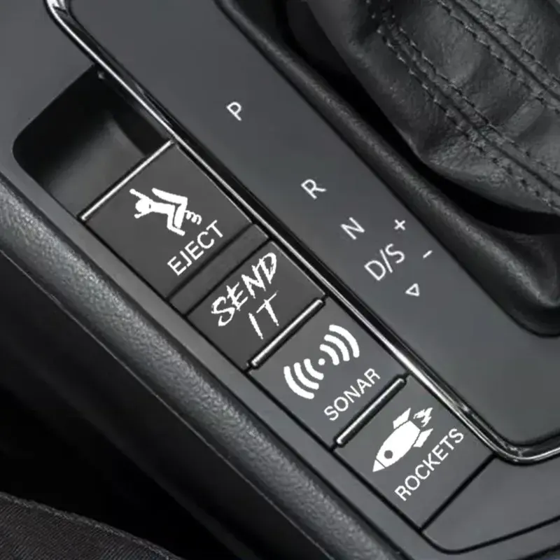 Car Window Button Creative Switch Stickers Lifter Novelty Decals Cars Interior Sticker Decoration Auto Accessories Decal