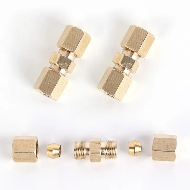 Universal Auto Brake Hose Brass Fittings 3/16" Export Brake Lines Pipe Union Fittings Straight Brass Connector Car Accessories
