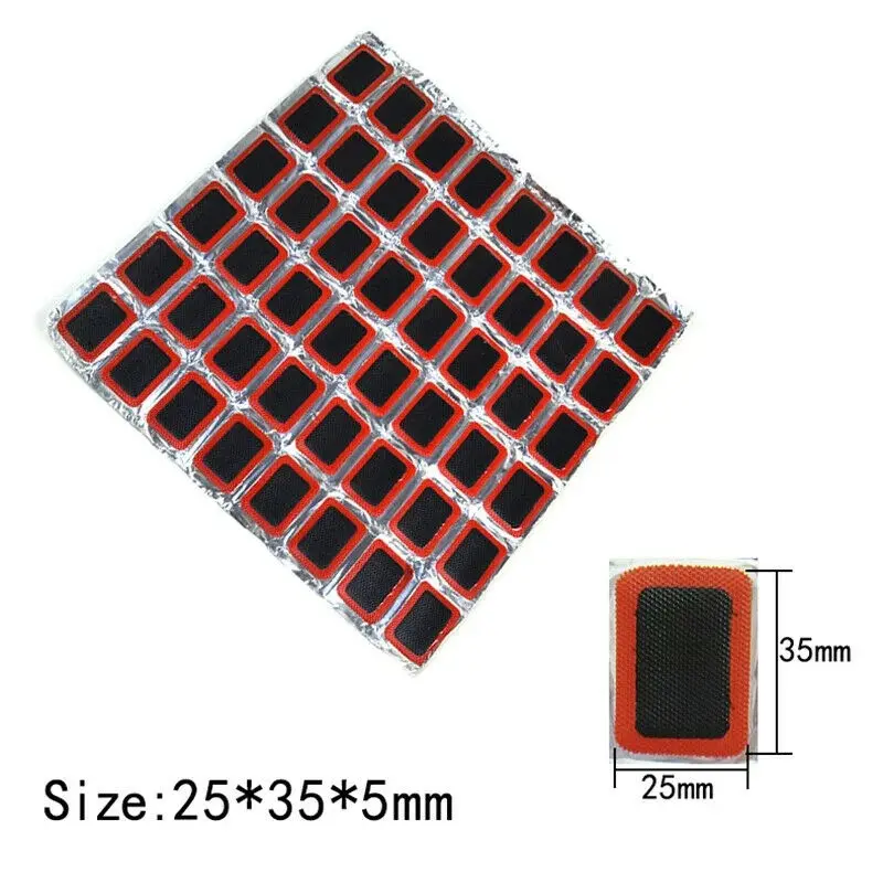 48pcs Tire Patch Rubber Bike Tyre Repair Pad Round Square Type Portable Tire Inner Tube Pad Car Bicycle Repair Tools Accessory