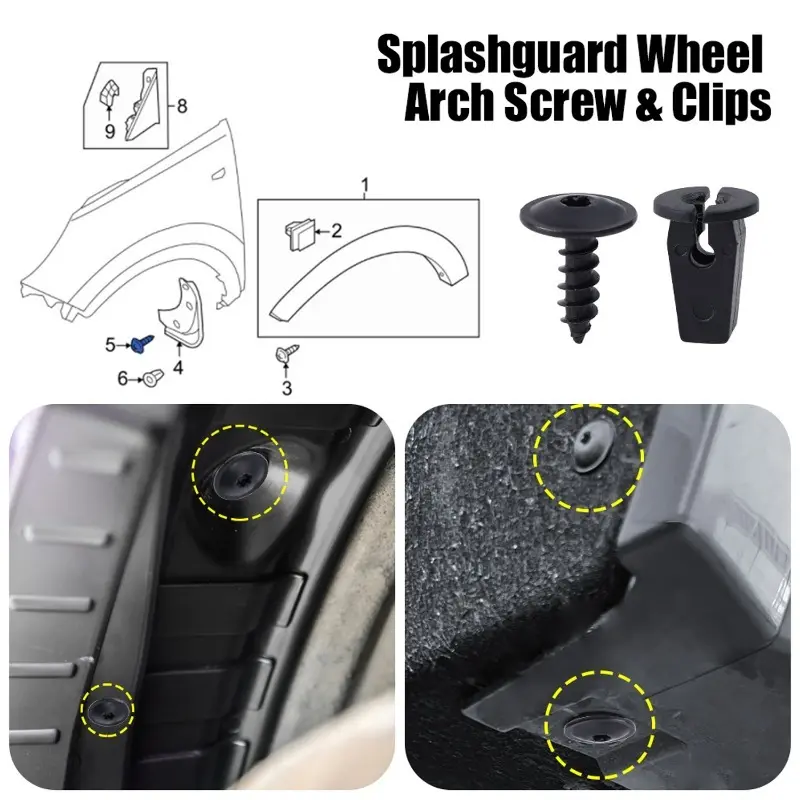 For VW Golf Audi Passat Bora Polo Grille Bumper Skirt Torx Screw Bolt Car Wheel Arch Lining Splashguard Clip Retainer Fastener