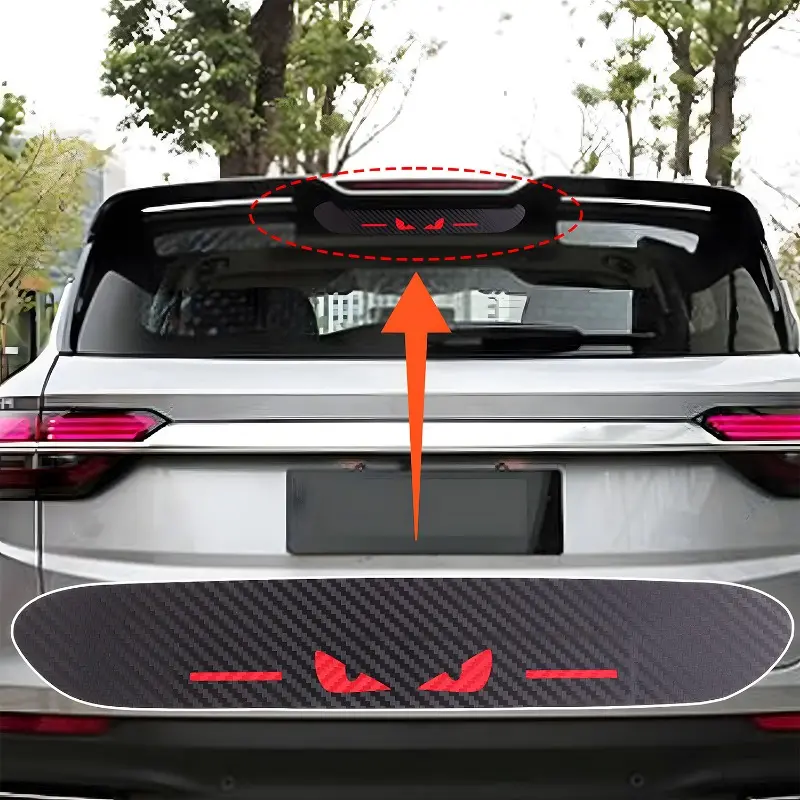 Carbon Fiber Stickers Taillight Brake Lights Lamp Protector Cover Auto Styling for Chery Logo Tiggo 7 Devil Sticker Accessories