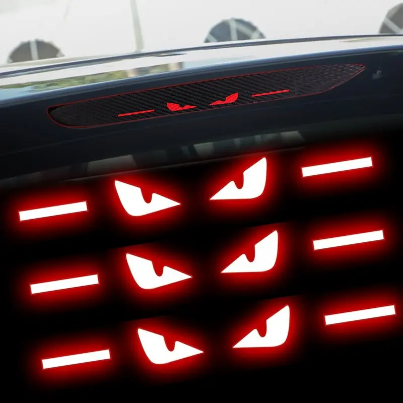 Carbon Fiber Stickers Taillight Brake Lights Lamp Protector Cover Auto Styling for Chery Logo Tiggo 7 Devil Sticker Accessories