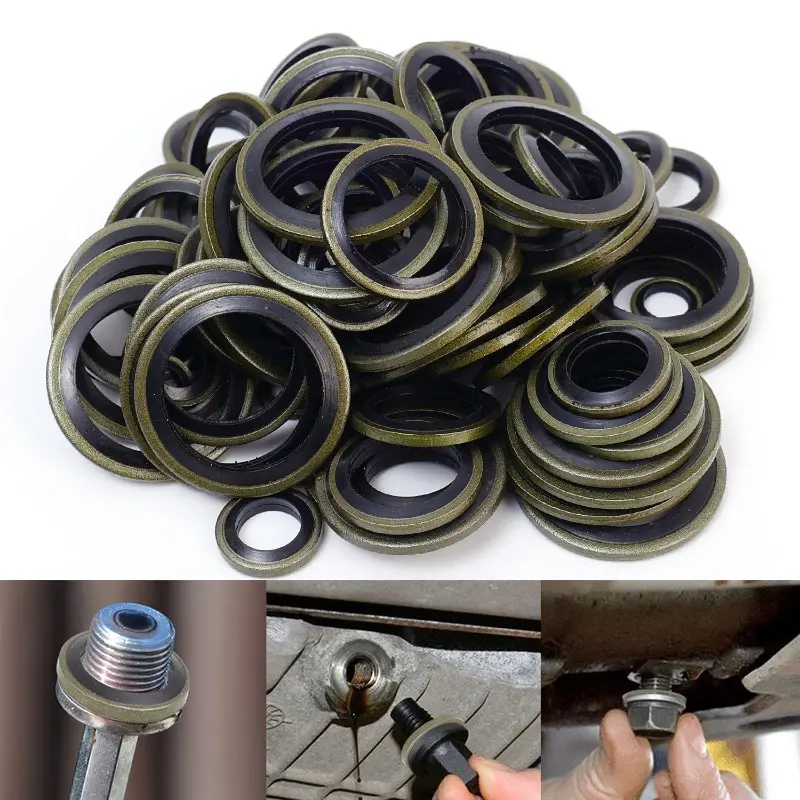 Car Oil Pan Drain Gasket Drainage Bolt Pad Rubber Oil Drain Plug Gaskets Replaceable Washer Seal M6/M8/M10/M12/M14/M16/M18/M20