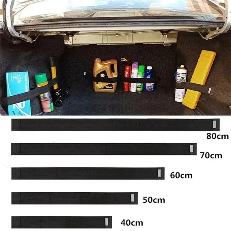Car Trunk Organizer Elastic Fixing Belt Storage Bag Tapes Fire Extinguisher Fixing Belt Auto Interior Accessories 40-80CM