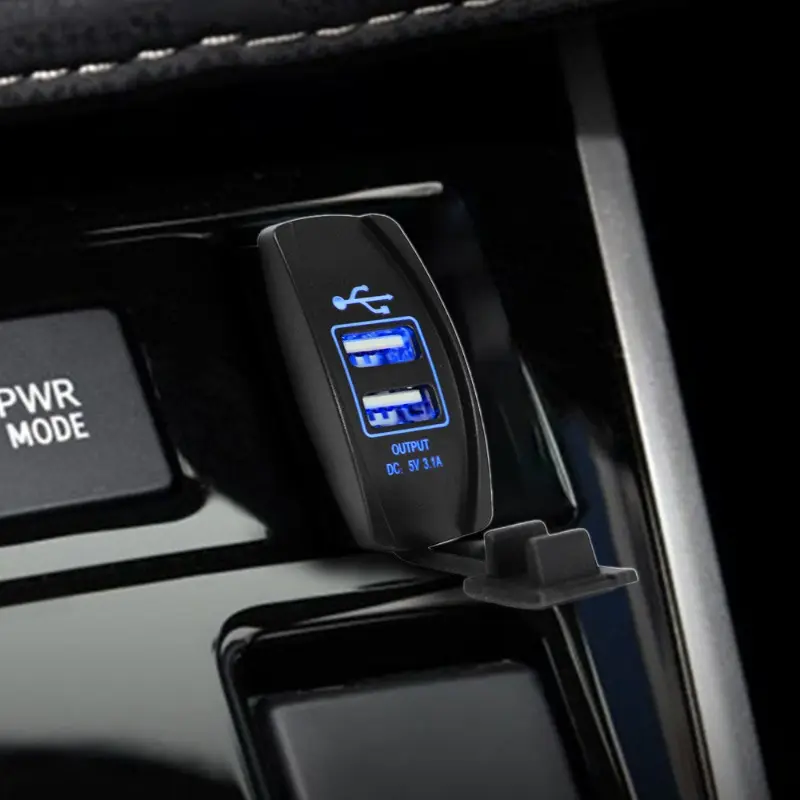 Quick Fast Charge 3.1A Dual Port USB Phone Charger on Car Motorcycle Truck Boat Charger Adapter for IPhone XR 11 Samsung