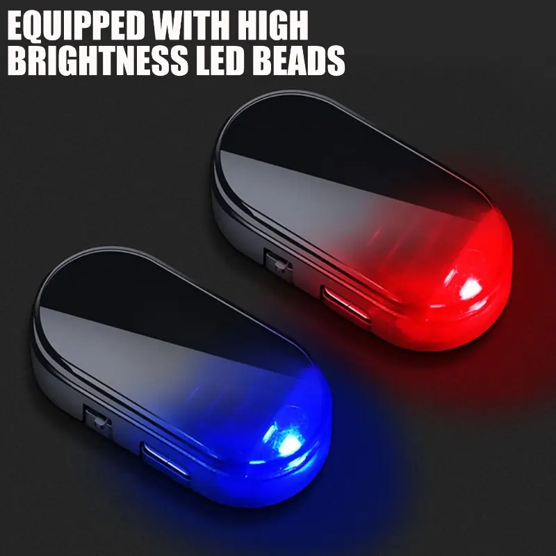 Car Fake Security Light Solar Powered Universal Warning LED Light Alarm Lamp Anti-Theft Caution Strobe Signal Security System