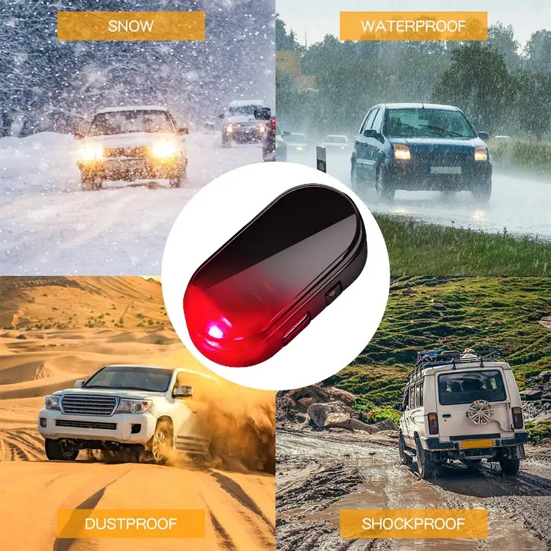 Car Fake Security Light Solar Powered Universal Warning LED Light Alarm Lamp Anti-Theft Caution Strobe Signal Security System