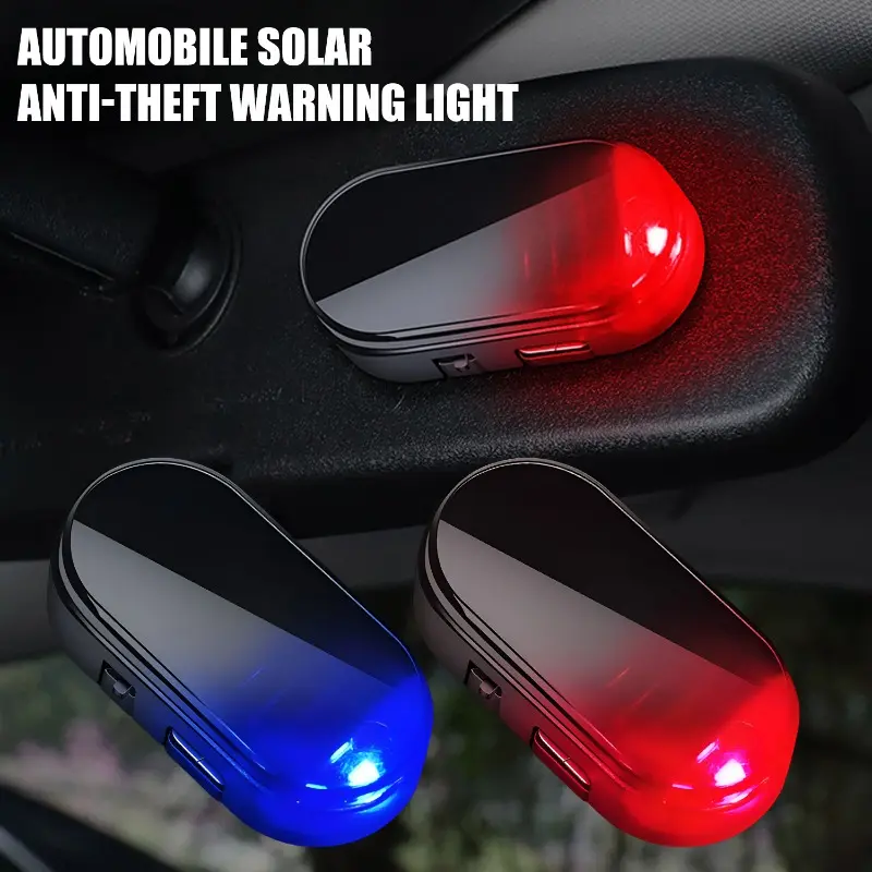 Car Fake Security Light Solar Powered Universal Warning LED Light Alarm Lamp Anti-Theft Caution Strobe Signal Security System