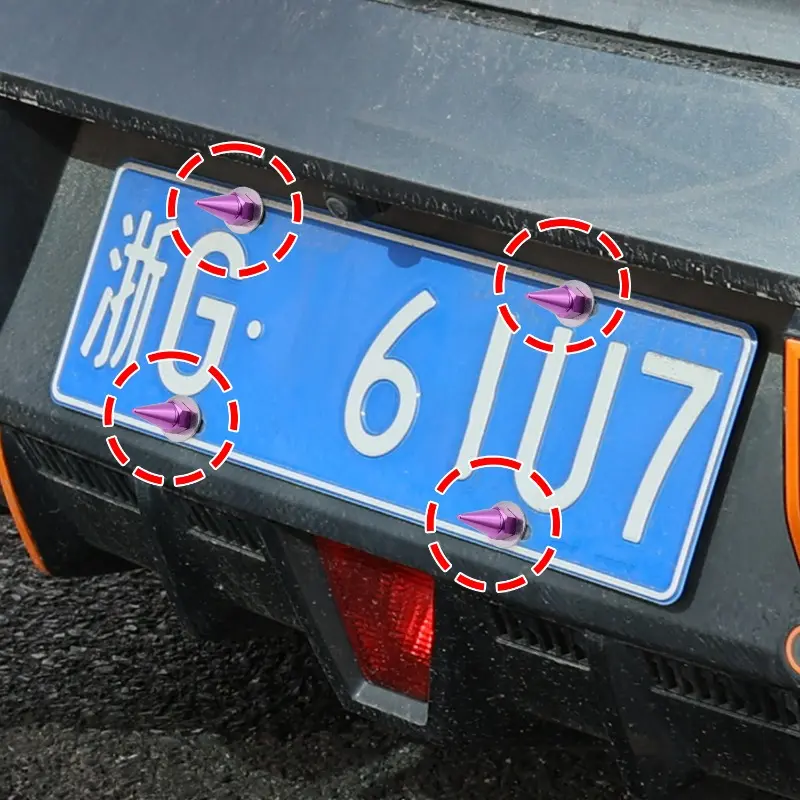 4-1pcs M6 Threaded Tips Screw Car Modified Fasteners Fender Washer Bumper Engine Screws License Plate Aluminium Alloy Bolts