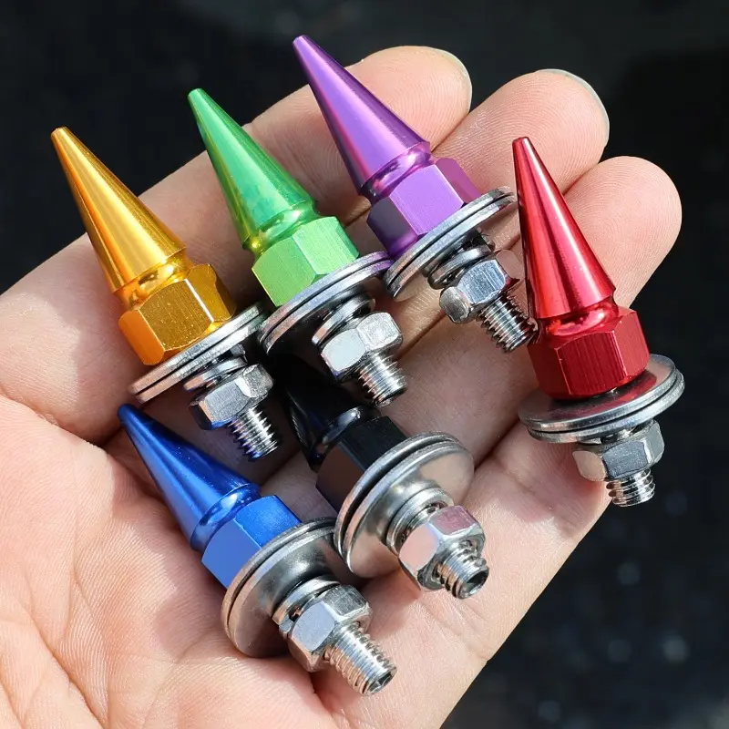 4-1pcs M6 Threaded Tips Screw Car Modified Fasteners Fender Washer Bumper Engine Screws License Plate Aluminium Alloy Bolts