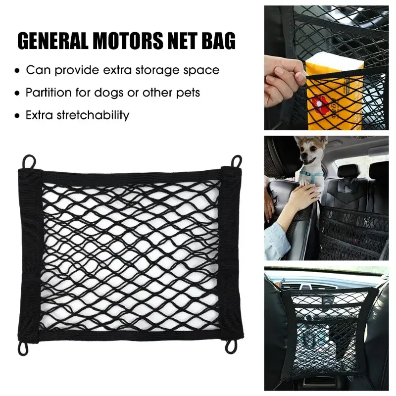 Car Storage Net Bag Phone Car Mesh Net Holder Auto Storage Boat Cargo Pocket Organizer Framed Mesh Net Pocket with Screws
