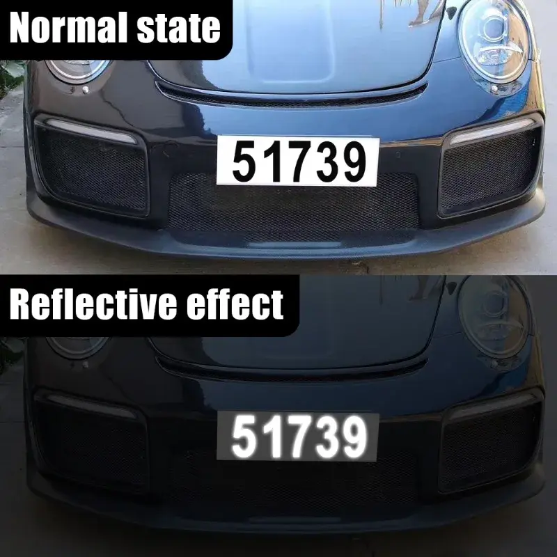 Car License Plate Reflective Number Label Stickers Waterproof Invisible Number Stickers Vinyl Sticker Reflective Sticker