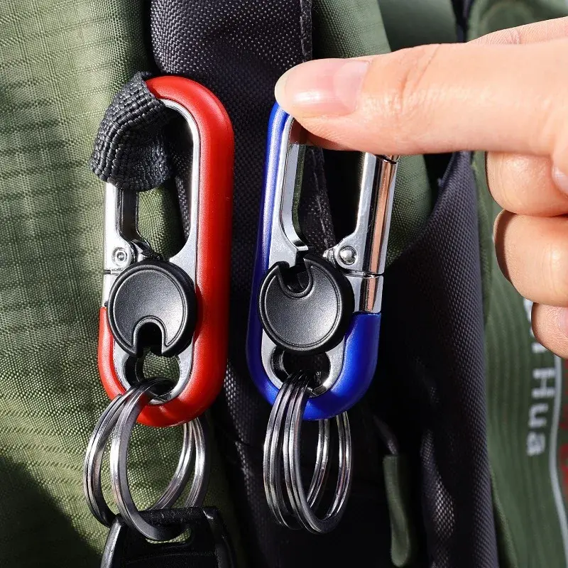 Double Ring Keychain Business Key Holder Men's Fashion Key Chain Gift Metal Key Buckle Car Styling Auto Car Accessories