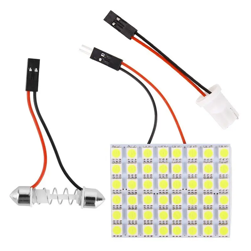 T10 5050 3030 LED Interior Panel Car White Light Reading Lamp Universal Car Trunk Roof Dome Bulb 48 24 12 SMD Lights 12V