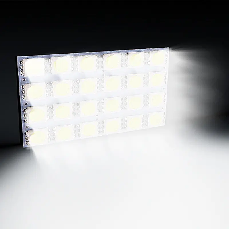 T10 5050 3030 LED Interior Panel Car White Light Reading Lamp Universal Car Trunk Roof Dome Bulb 48 24 12 SMD Lights 12V