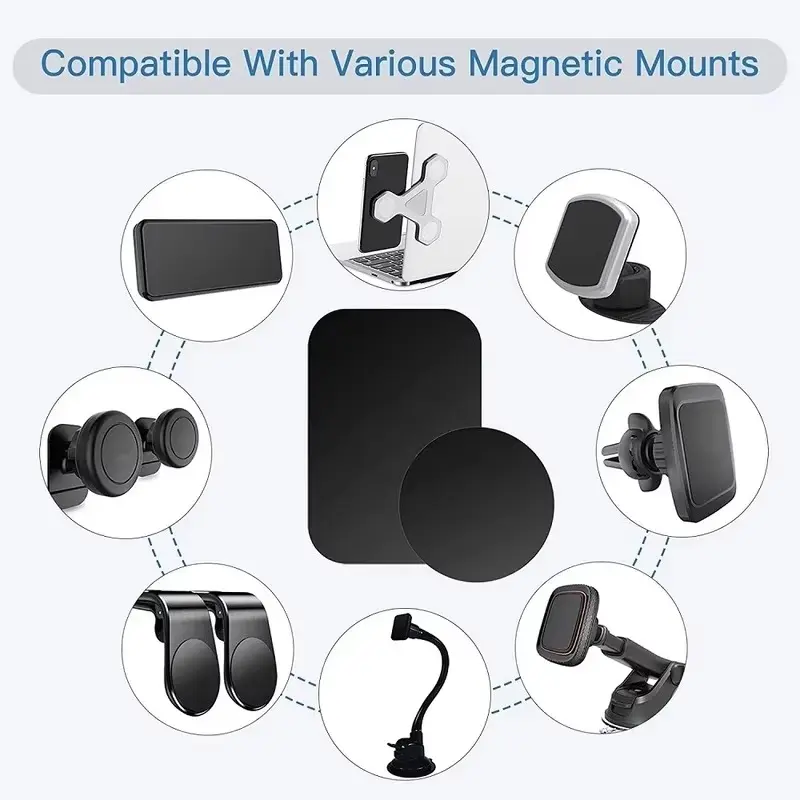 Universal Metal Disk Plates for Magnet Car Phone Holder  Iron Sheet Stickers Magnetic Phone Stand Accessories 5pcs