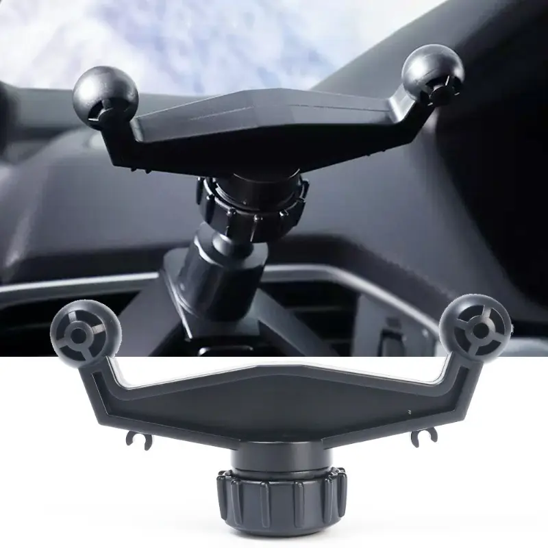 Dual Ball Head Car Holder with 360 Rotation Base Mount Mobile Phone Navigation Support Accessories for Auto Center Console
