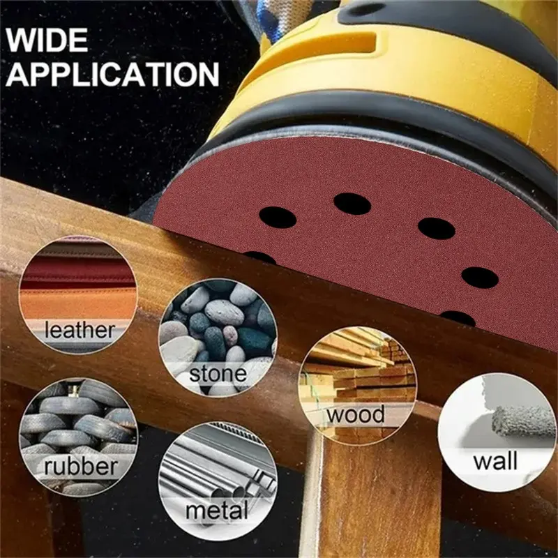 Sanding Paper Set 125mm 60-80-120-400-600 Grid Metal Polished Woodworking Abrasive Tools for Automotive Paint Accessories