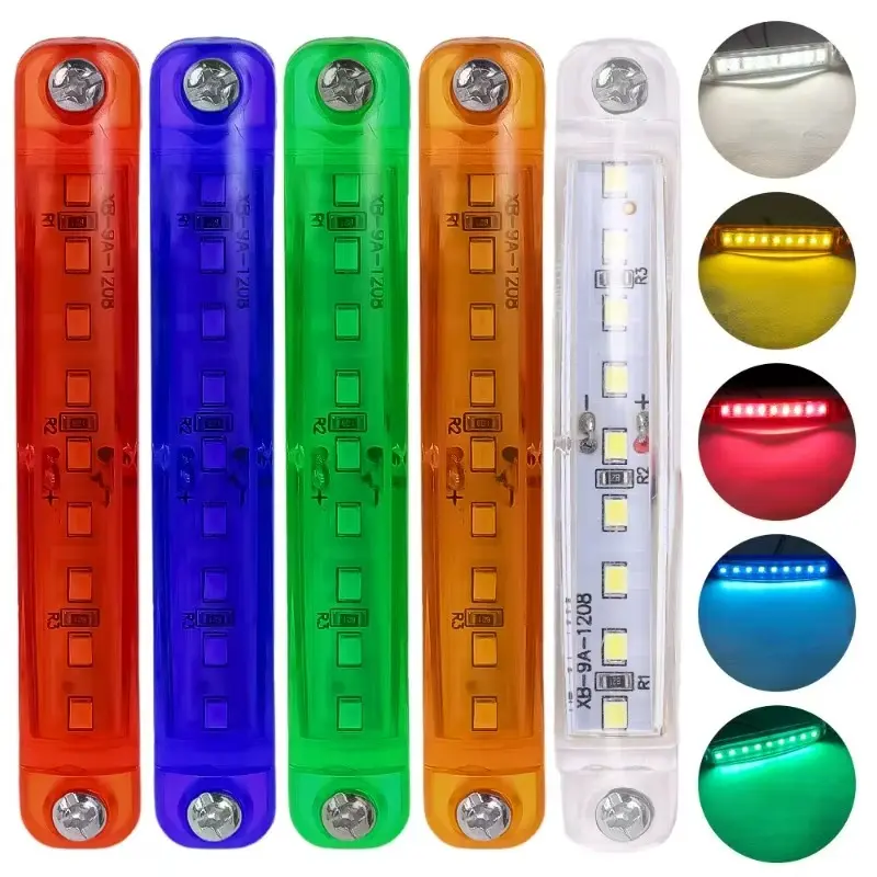 9 LED 12-24V LED Clearence Light Front Rear Side Marker Indicators Warning Lights for Truck Car Bus Trailer Van Lamp