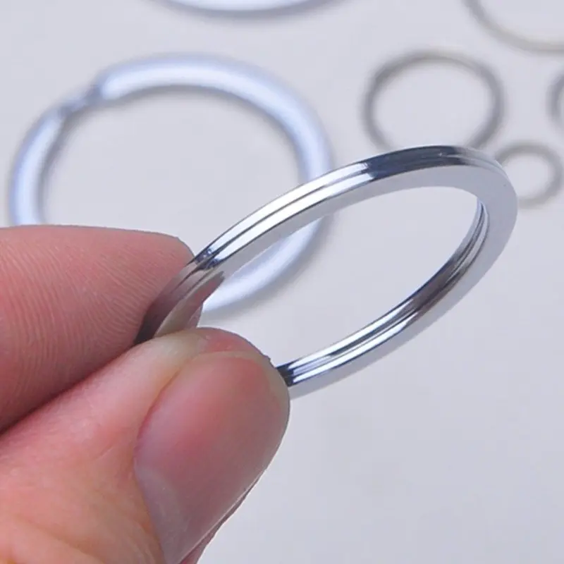 100-20pcs Metal Keychain Car Key Ring Combination Sets 30mm/25mm/20mm Keyfob Anti-rust KeyRings Key Pendant Split Key Chains