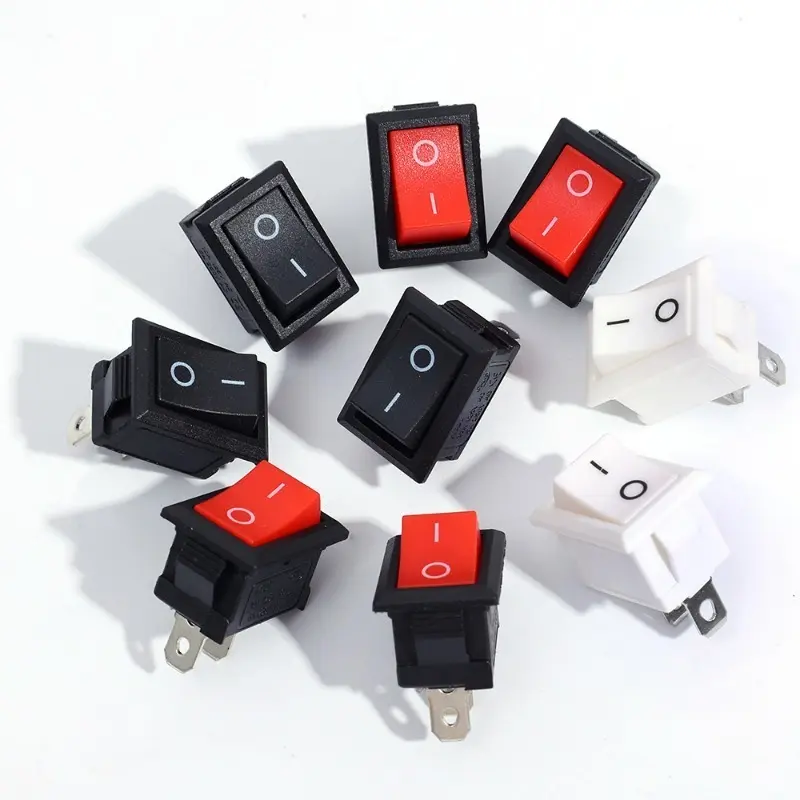 5/15Pcs Push Button Switch 21x15mm SPST 2Pin 6A 250V KCD11 Snap-in on/Off Rocker Boat Home Motorcycle Switch Black Red White