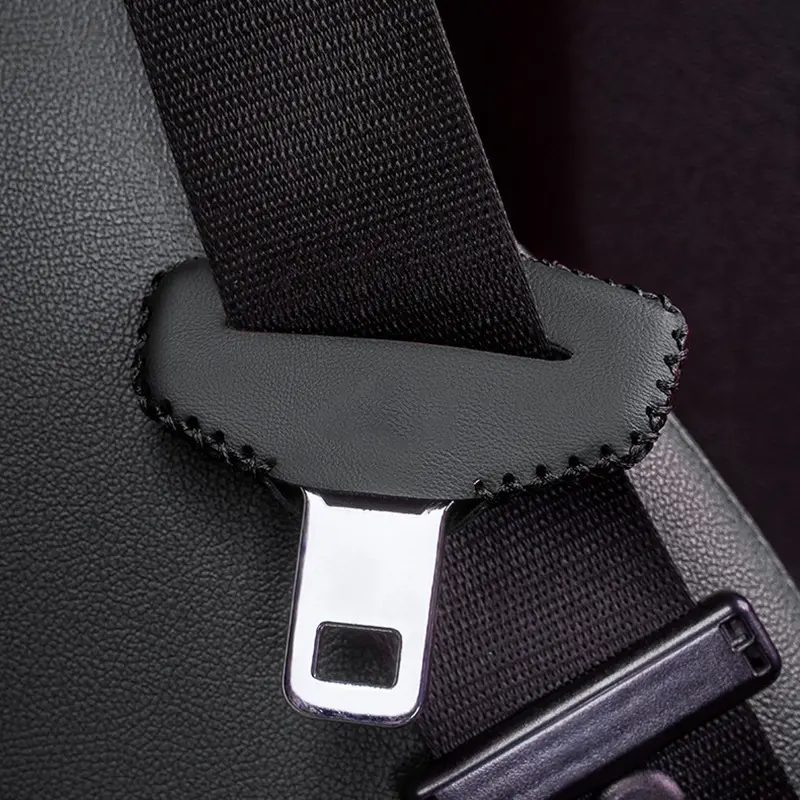 2-1pcs Car Seat Belt Buckle PU Leather Protective Cover Anti-collision Safety Belt Case Protector Cover Car Interior Accessories