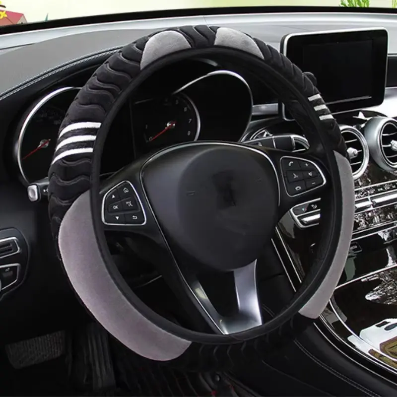 Universal Car Steering Wheel Cover Little Monster Styling Decor Steering Wheel Elastic Covers for Men Women Winter Plush Warm